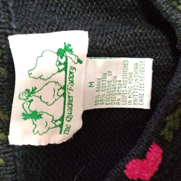 QUACKER FACTORY VINTAGE SNOW PEOPLE CARDIGAN SWEATER, EUC, MEDIUM Plus EARRINGS! - Picture 4 of 8